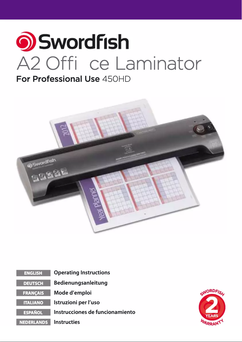 Page 1 of the manual User Manual Swordfish 450HD