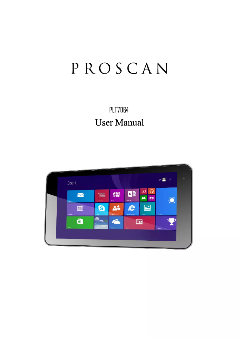 Page n°1 - Manuel utilisateur Proscan PLT7064