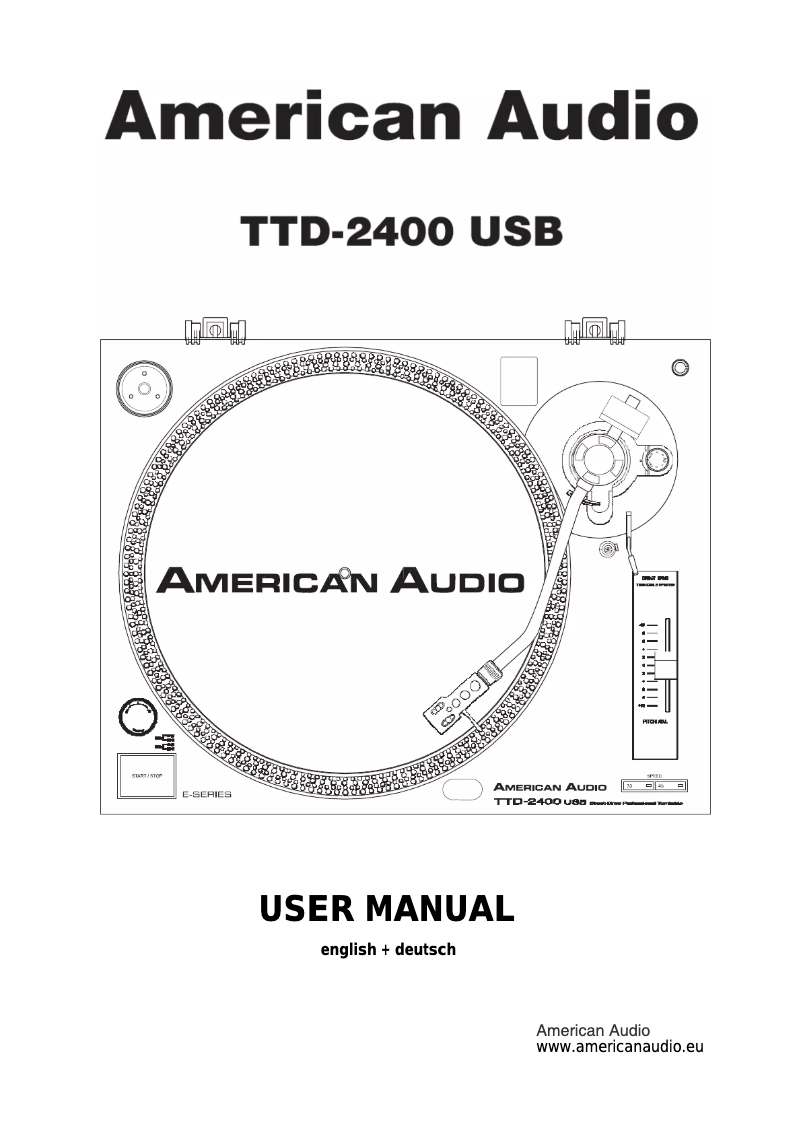 Page 1 de la notice Manuel utilisateur American Audio TTD-2400 USB
