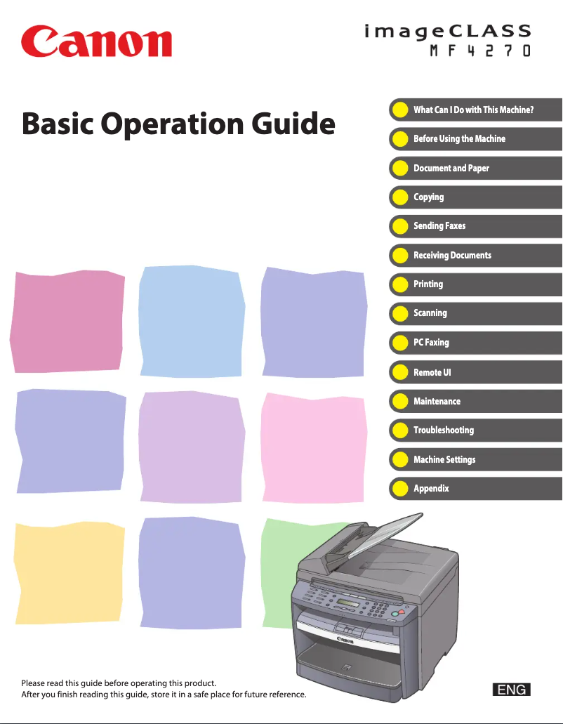 Page 1 de la notice Manuel utilisateur Canon i-SENSYS MF4270