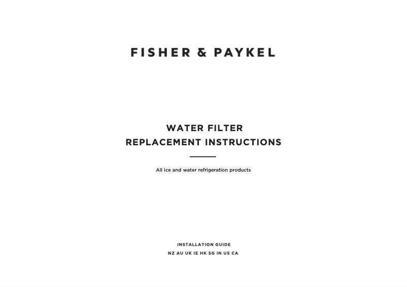 Page n°1 - Guide d'installation Fisher & Paykel RF605QDUVB2