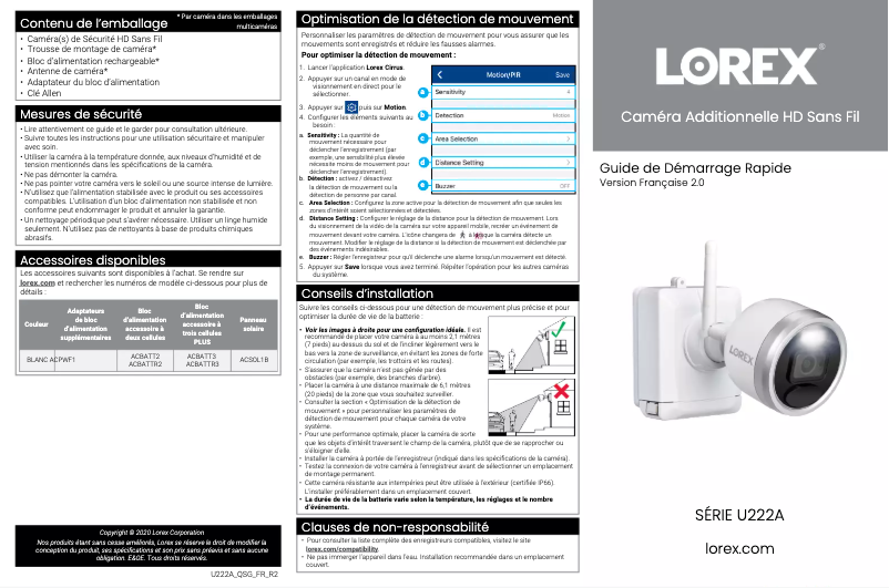 Image de la première page du manuel de l'appareil U222AA