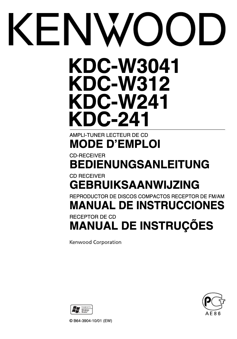 Page 1 de la notice Manuel utilisateur Kenwood KDC-241