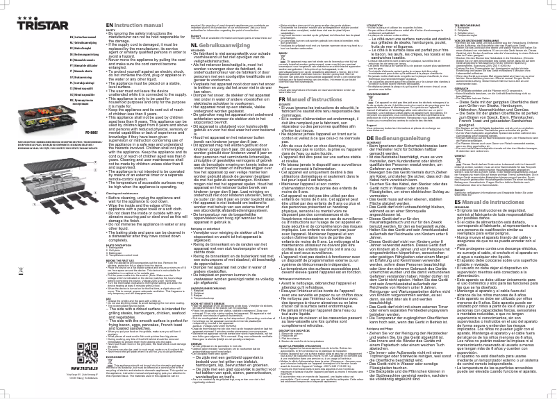 Page n°1 - Manuel utilisateur TriStar PD-8805