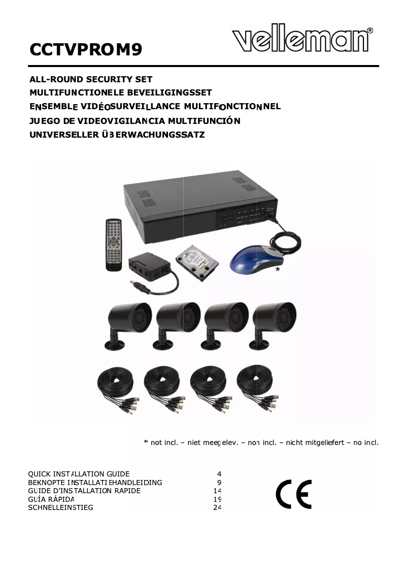 Page n°1 - Manuel utilisateur Velleman CCTVprom 9