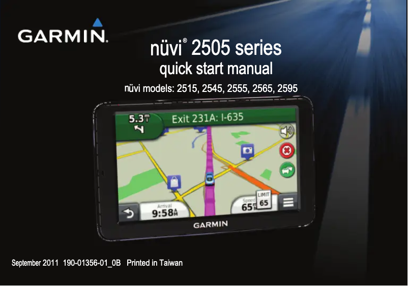 Page 1 de la notice Manuel utilisateur Garmin nüvi 2515