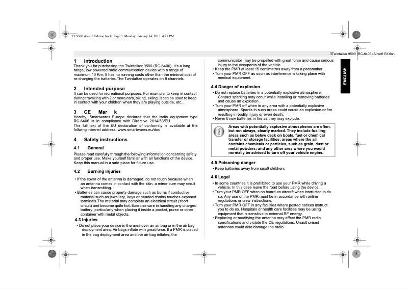 Página 1 del manual Manual de usuario Topcom Twintalker 9500 Airsoft