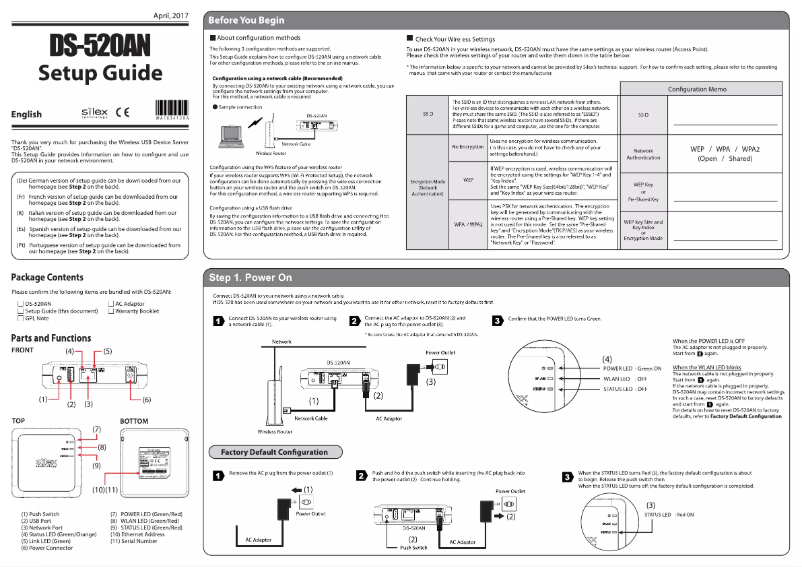 Page n°1 - Manuel utilisateur Silex DS-520AN