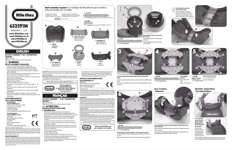 Page 1 de la notice Manuel utilisateur Little Tikes 3-in-1 Adventure Center
