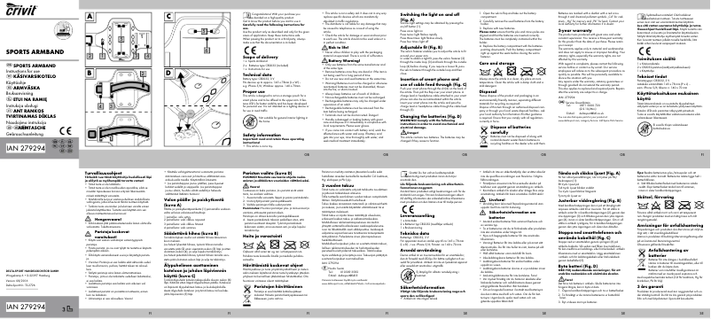 Page n°1 - Manuel utilisateur Crivit IAN 279294
