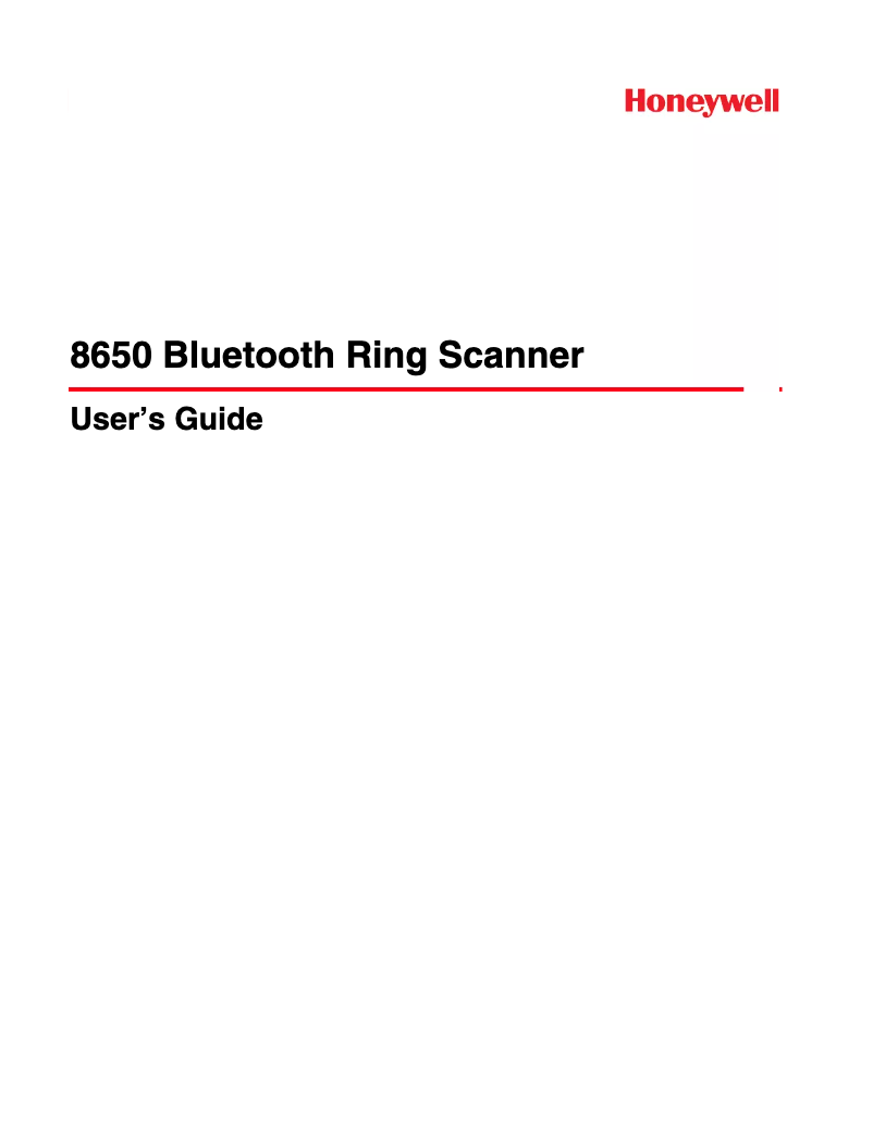 Página 1 del manual Manual de usuario Honeywell 8650