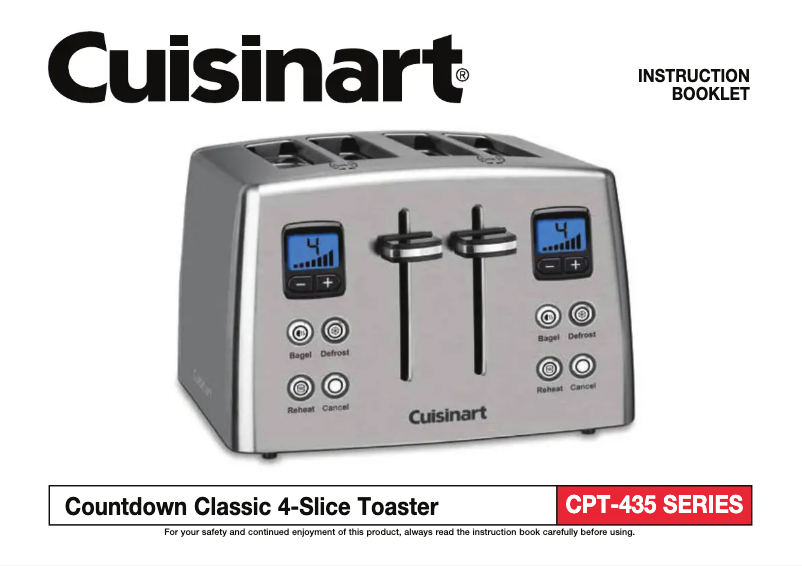 Page 1 de la notice Manuel utilisateur Cuisinart Countdown Classic CPT-435