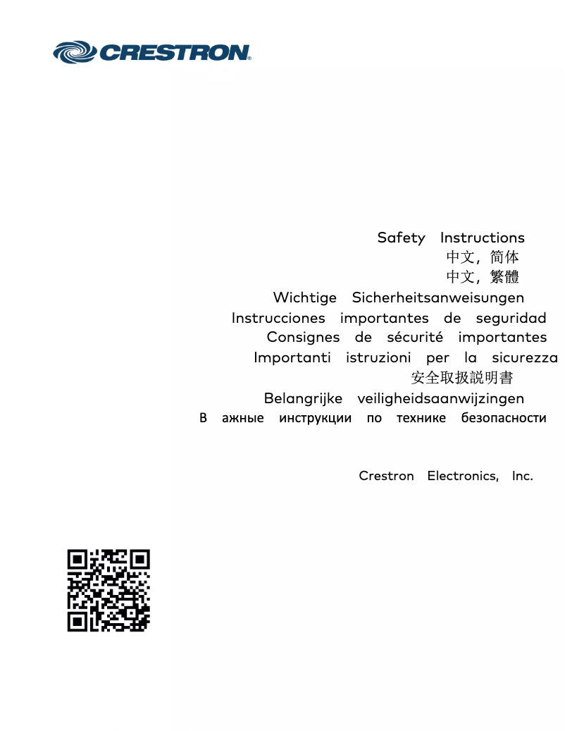 Page n°1 - Manuel utilisateur Crestron HZ-THSTAT