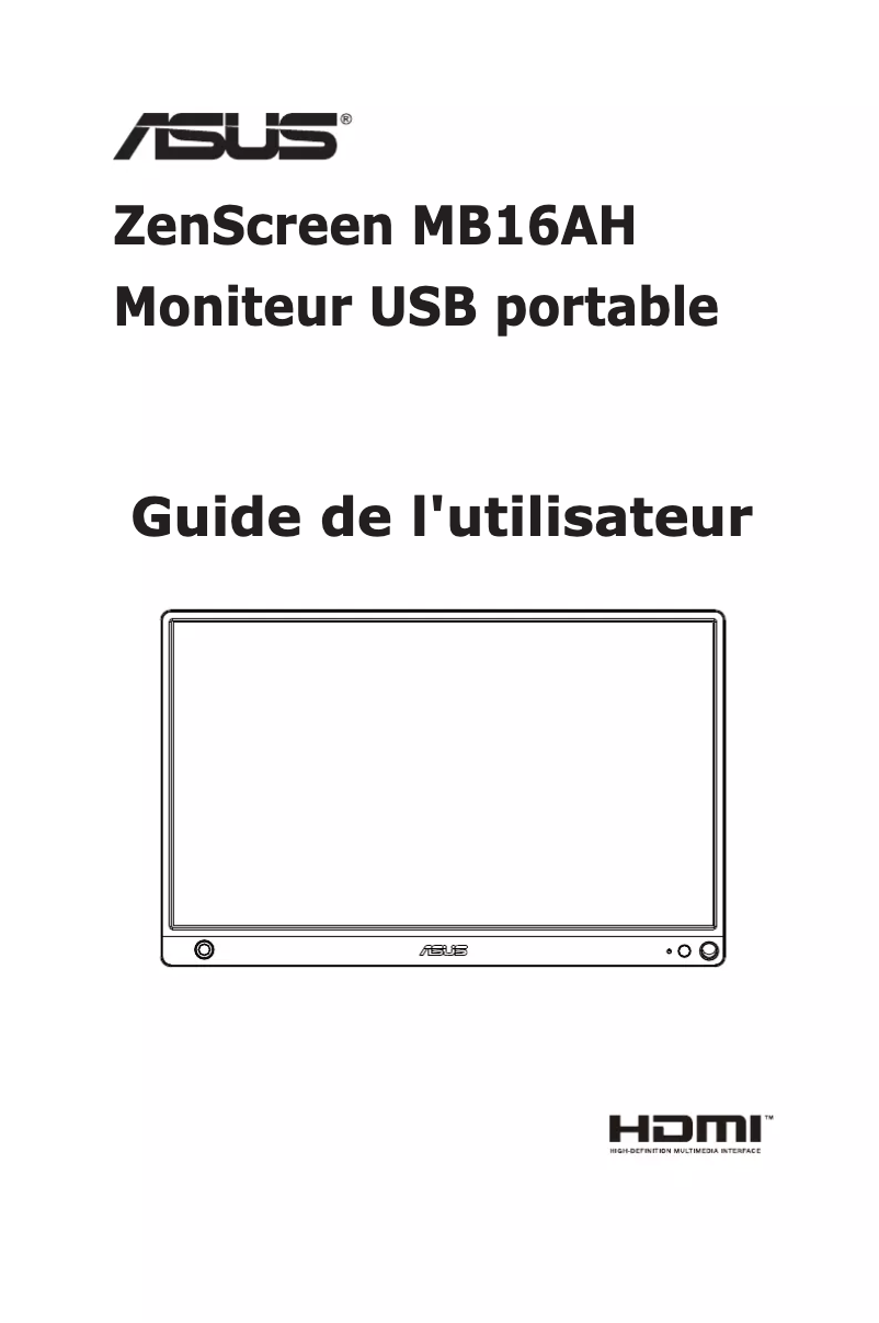 Page 1 de la notice Manuel utilisateur Asus ZenScreen MB16AH