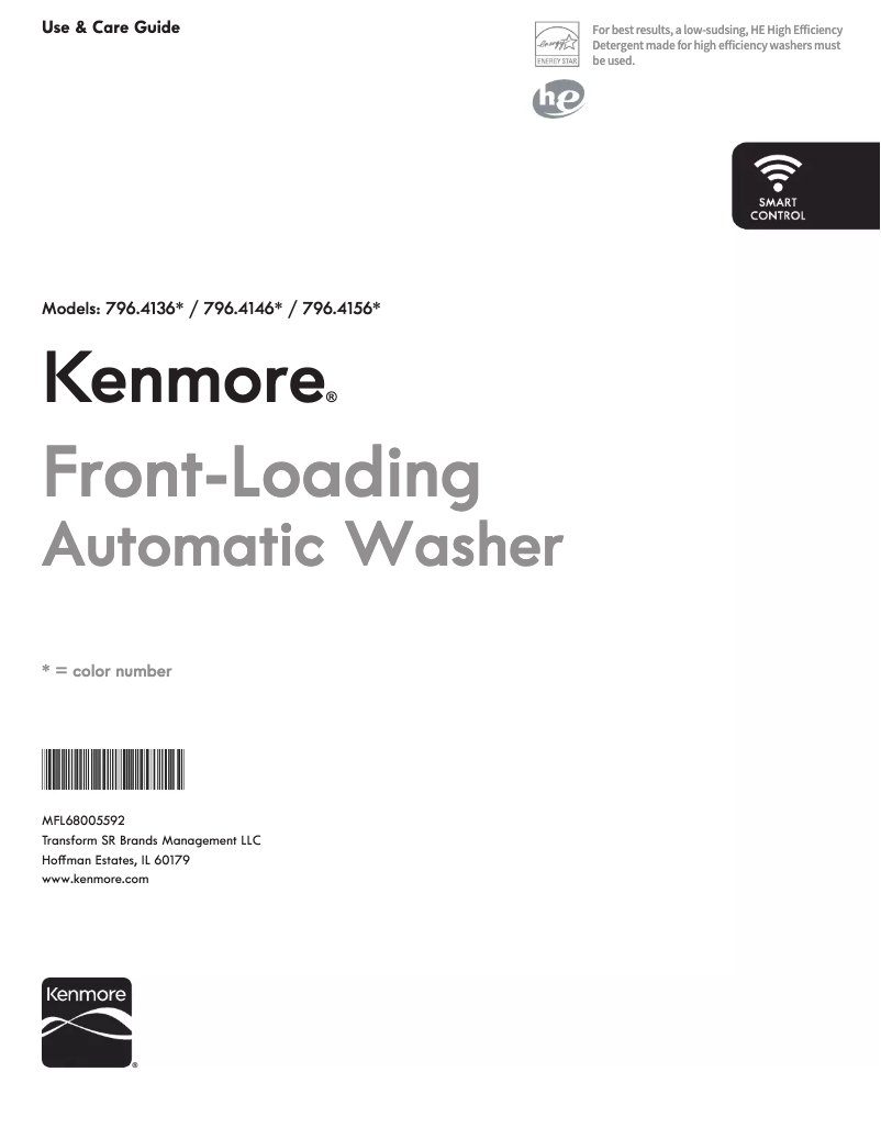 Page 1 de la notice Manuel utilisateur Kenmore 796.41563