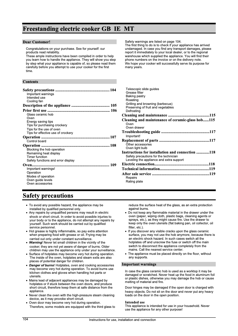 Page n°1 - Manuel utilisateur Gorenje EC 7968 W