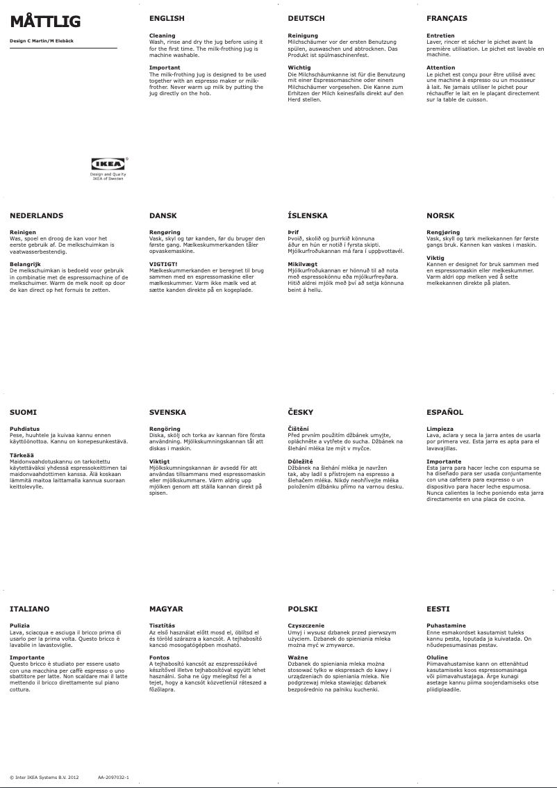 Image de la première page du manuel de l'appareil MÅTTLIG 501.498.43