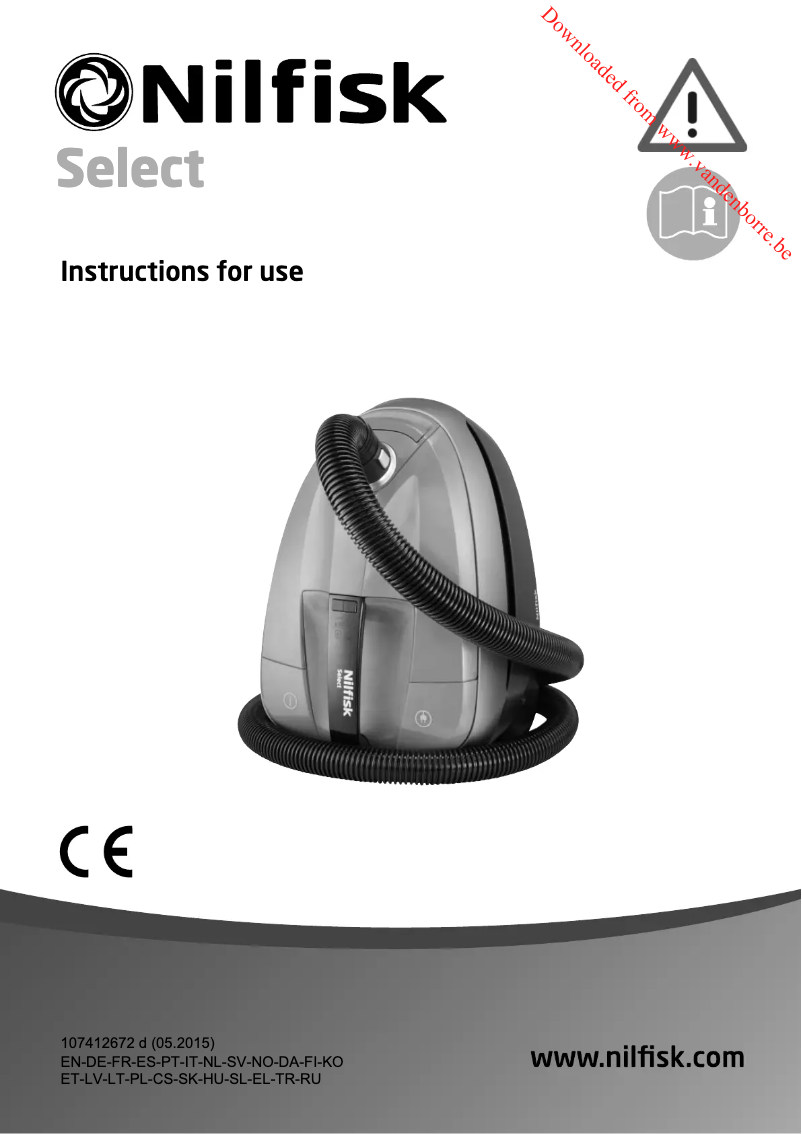 Image de la première page du manuel de l'appareil Select