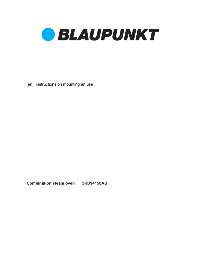 Page 1 de la notice Guide d'installation Blaupunkt 5KD94150AU