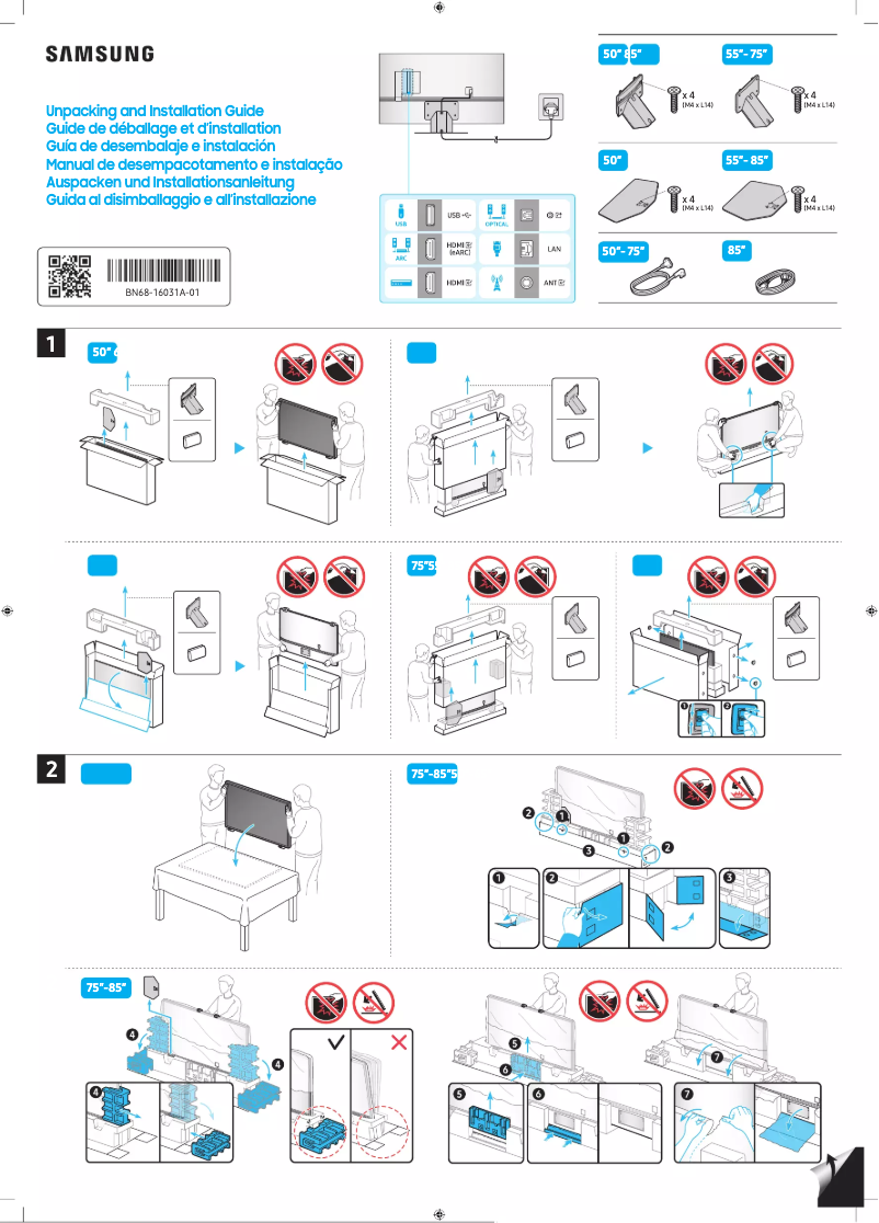 Page 1 de la notice Manuel utilisateur Samsung QN85Q80CAP