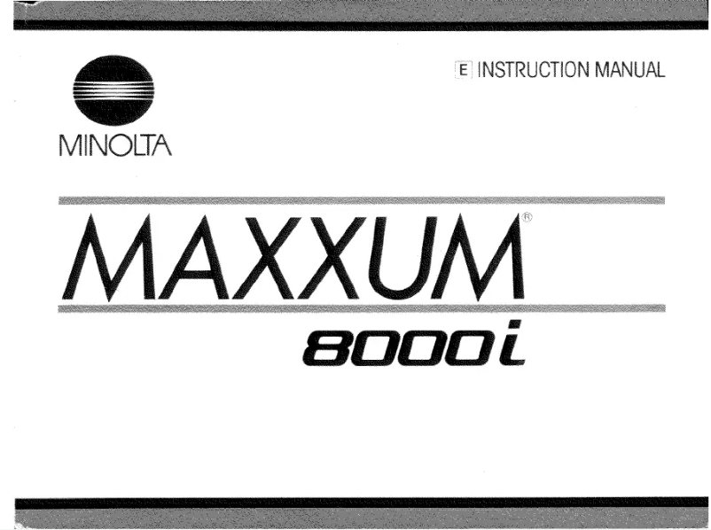Page n°1 - Manuel utilisateur Konica Minolta Maxxum 8000i