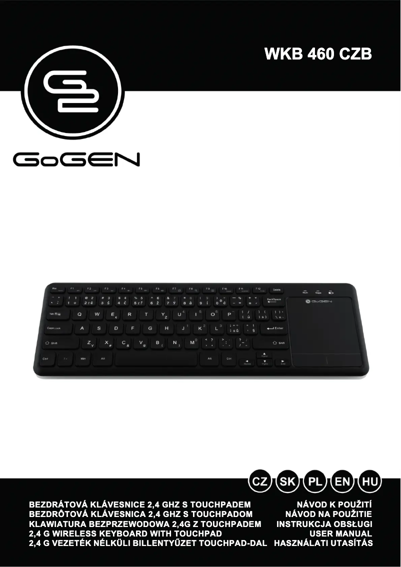 Page n°1 - Manuel utilisateur GoGen WKB 460 CZB