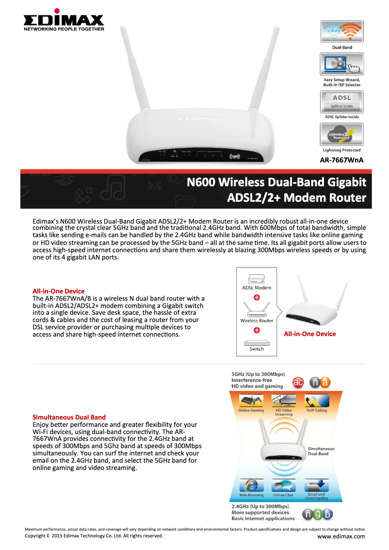 Page 1 of the manual User Manual Edimax AR-7667WnA