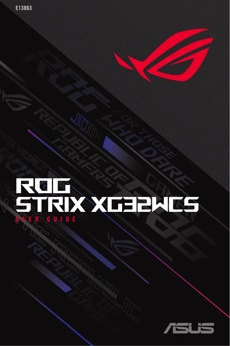 Image de la première page du manuel de l'appareil ROG Strix XG32WCS