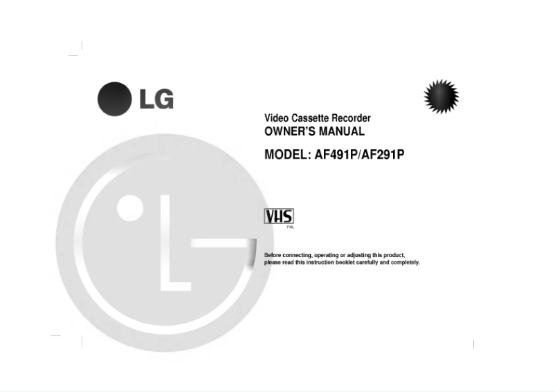 Page n°1 - Manuel utilisateur LG AF291P