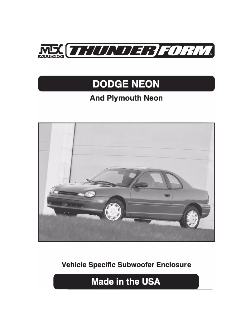 Page 1 de la notice Manuel utilisateur MTX Audio ThunderForm FESCP08FB10-TN