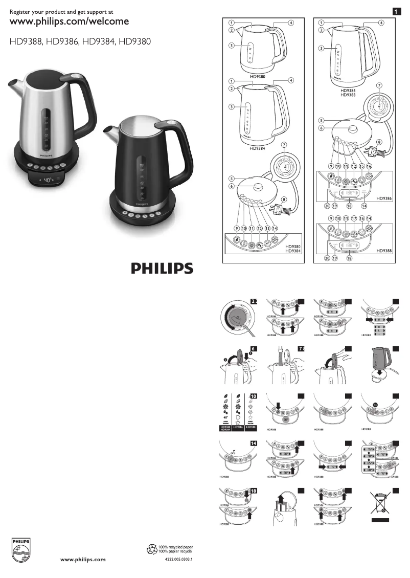 Page 1 de la notice Manuel utilisateur Philips Avance Collection HD9386