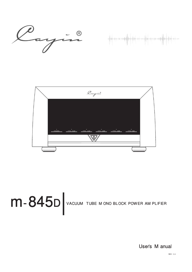 Página 1 del manual Manual de usuario Cayin M-845D