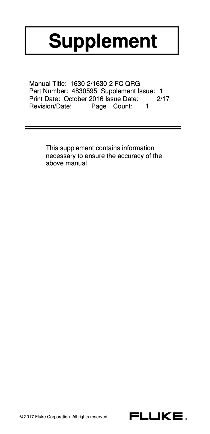 Image de la première page du manuel de l'appareil 1630