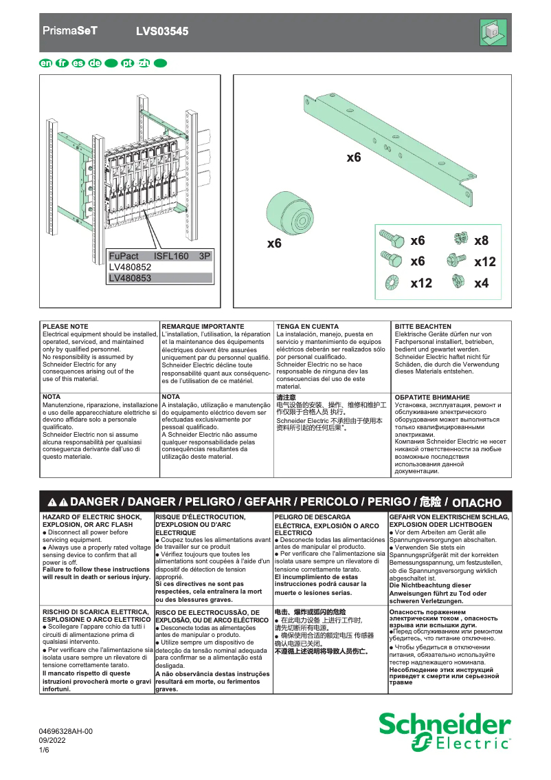 Page n°1 - Manuel utilisateur Schneider LV480853
