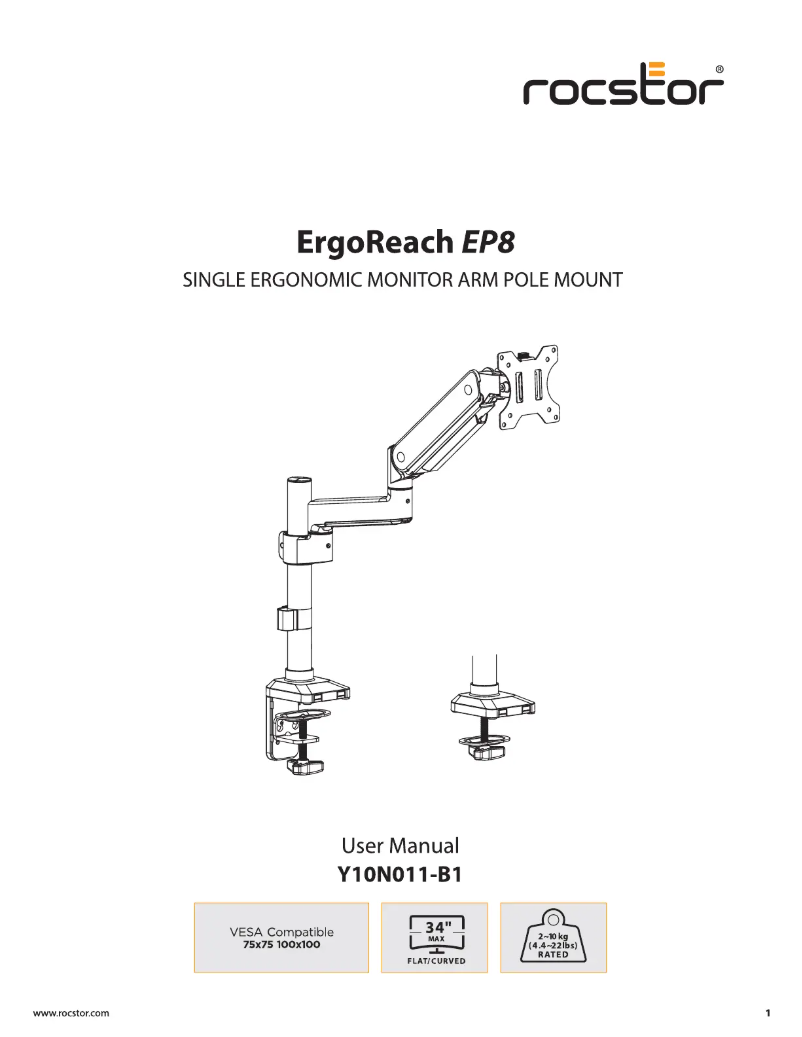 Página 1 del manual Manual de usuario Rocstor ErgoReach EP8