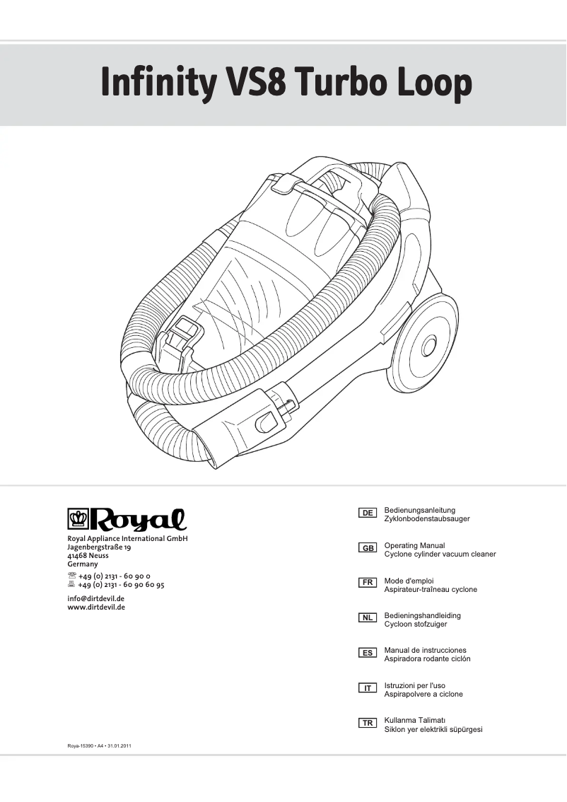 Page n°1 - Manuel utilisateur Dirt Devil M 5036 Infinity VS8 Turbo Loop