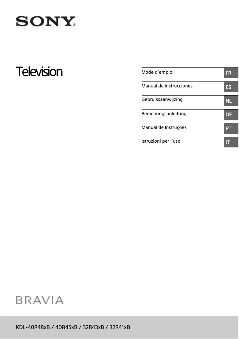 Image de la première page du manuel de l'appareil Bravia KDL-32R430B