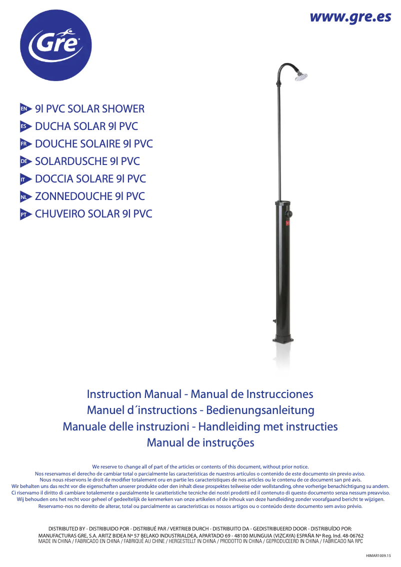 Image de la première page du manuel de l'appareil AR1009