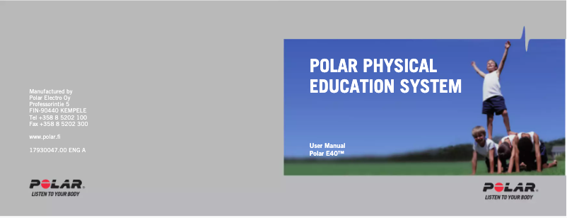 Page 1 de la notice Manuel utilisateur Polar E40