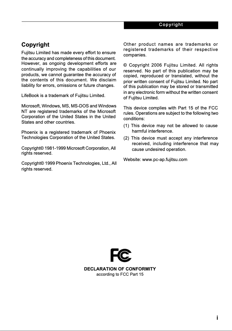 Page n°1 - Manuel utilisateur Fujitsu LifeBook Q2010