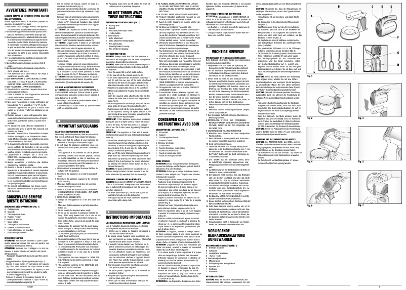 Image de la première page du manuel de l'appareil Mixy Professional 1565