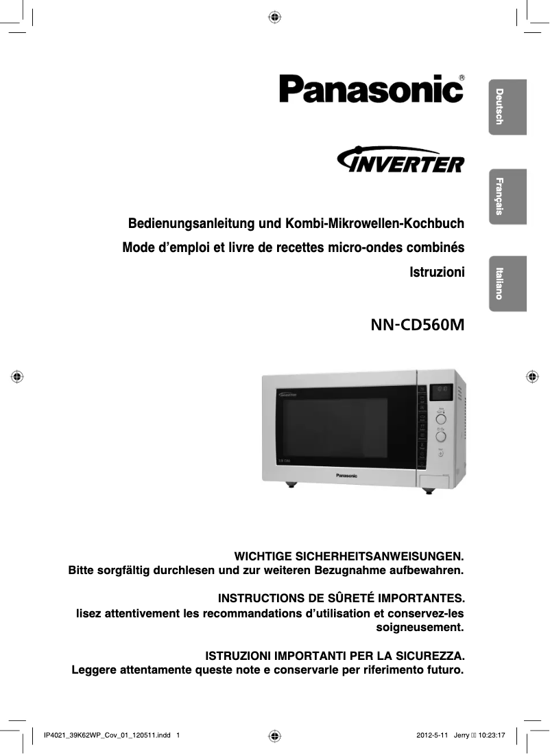 Page 1 de la notice Manuel utilisateur Panasonic NN-CD560