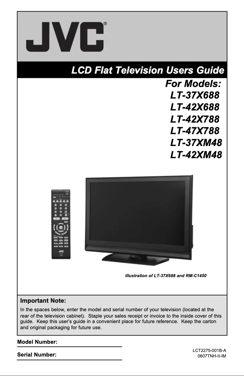 Page 1 de la notice Manuel utilisateur JVC LT-47X788