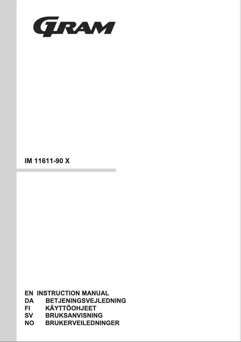 Page 1 de la notice Manuel utilisateur Gram IM 11611-90 X