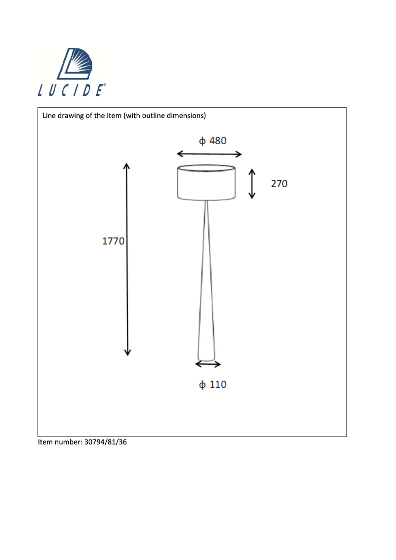 Page 1 de la notice Manuel utilisateur Lucide Conos 30794/81/36