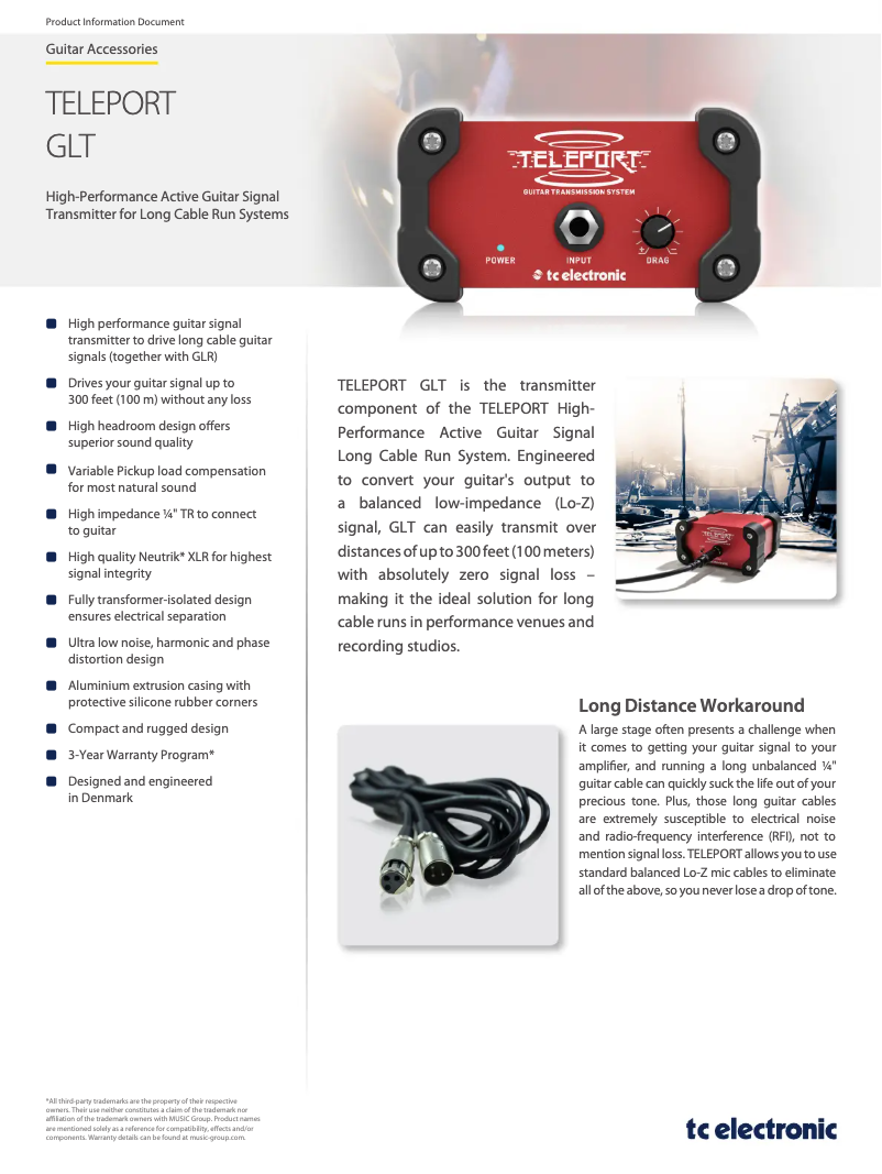 Page n°1 - Manuel utilisateur TC Electronic Teleport GLT