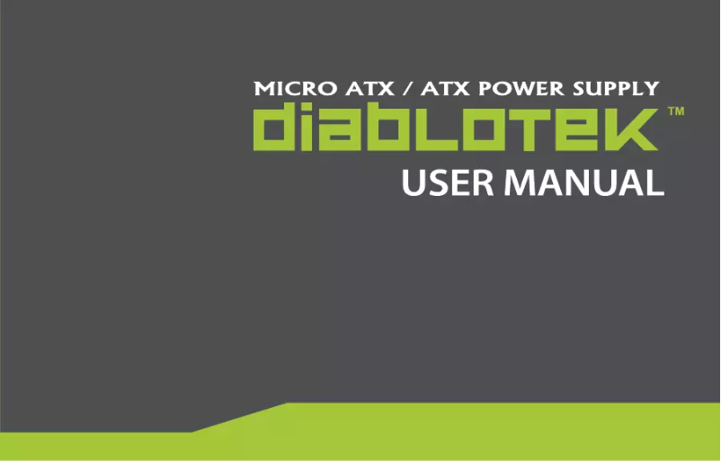 Page n°1 - Manuel utilisateur Diablotek PSDA600