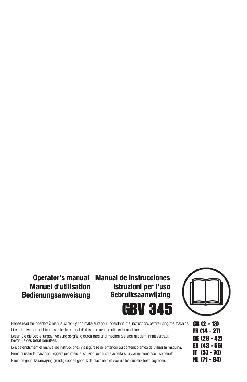 Image de la première page du manuel de l'appareil GBV 345