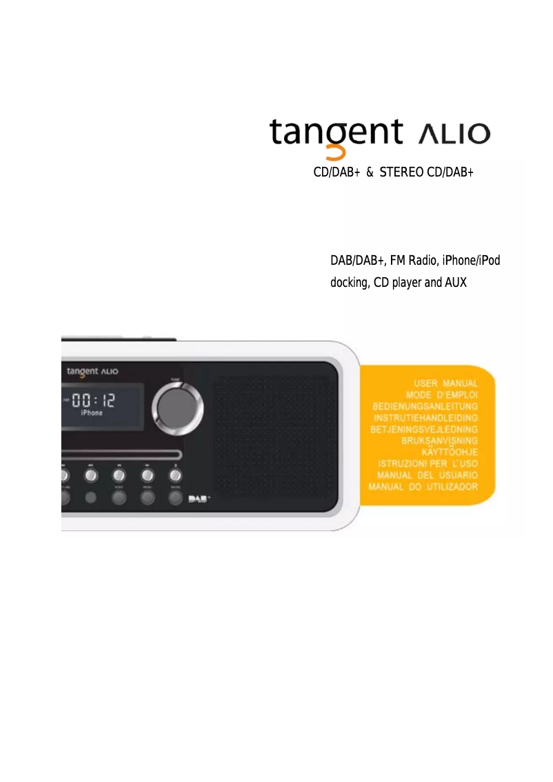 Imagen de la primera página del manual del dispositivo ALIO Stereo DAB+/CD