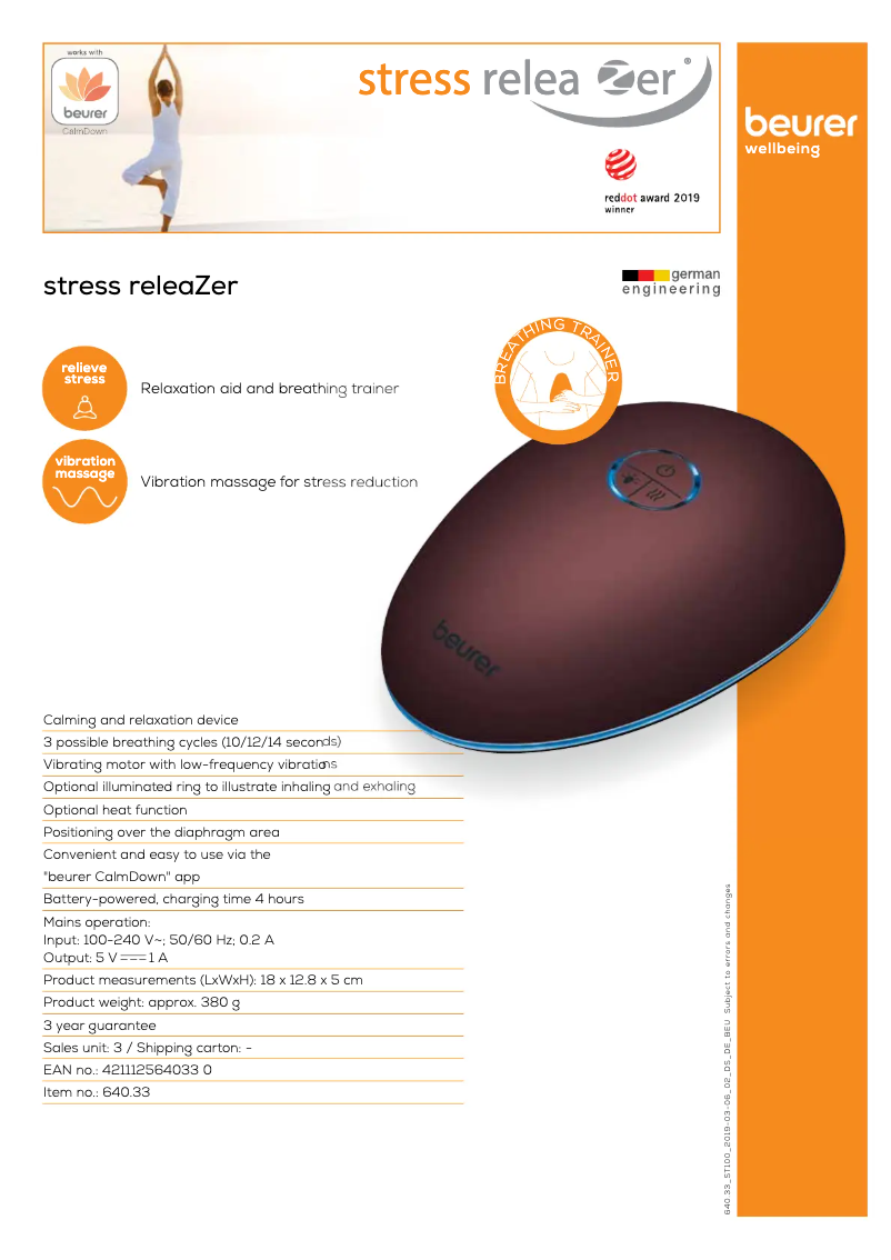 Image de la première page du manuel de l'appareil Stress releaZer